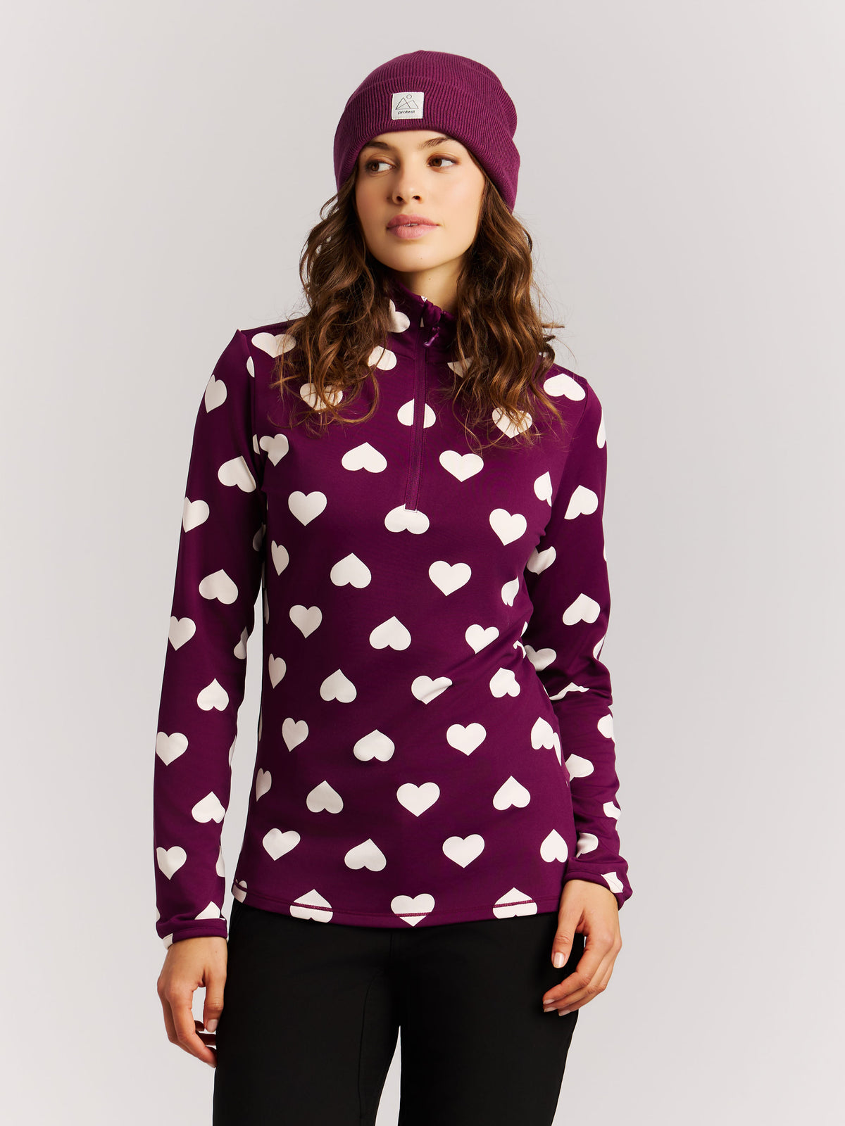 Protest Women's Swana 1/4 Zip Fleece Top - Current Purple