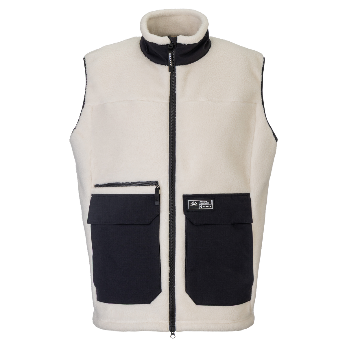 Scott Men's Escape Heritage Pile Vest - latte beige/black
