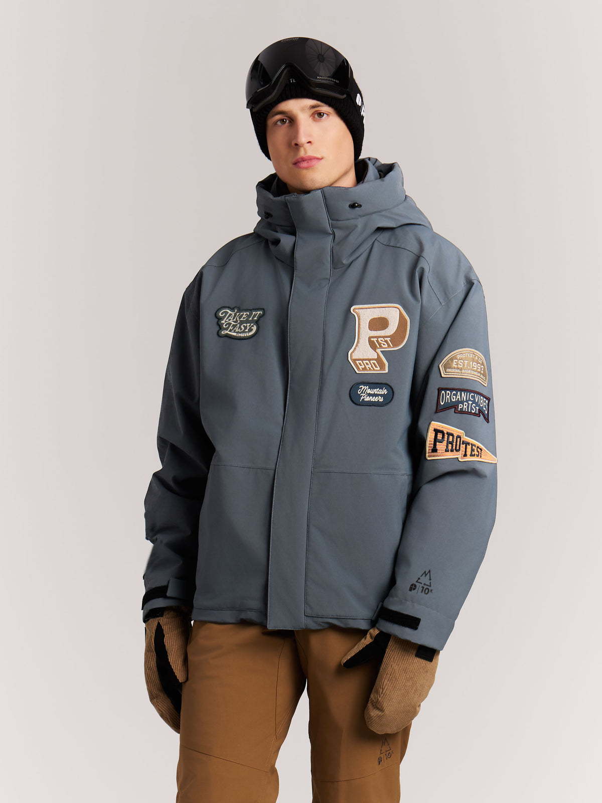 Protest Men's Roswell Snow Jacket - Basalt Grey