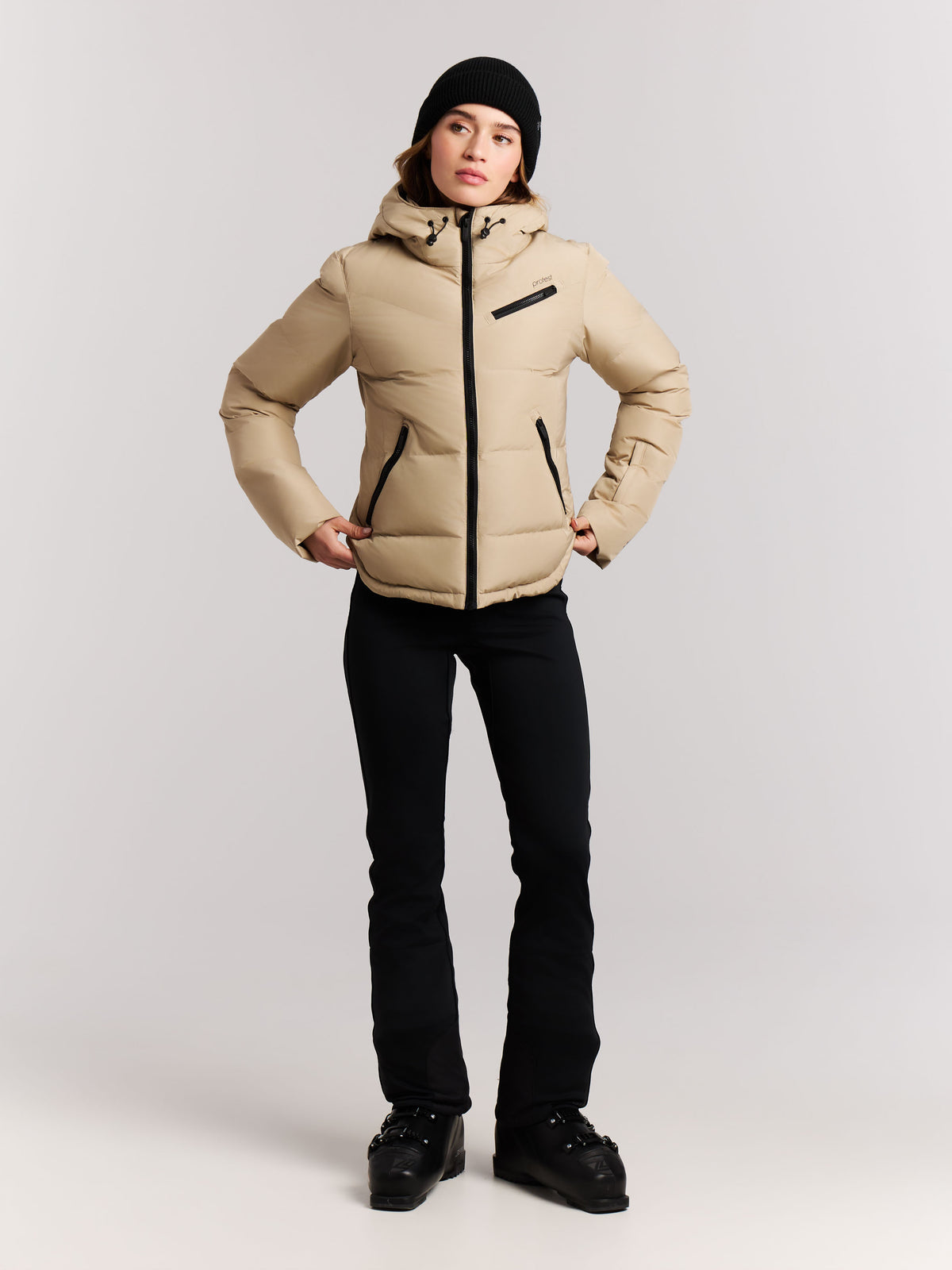 Protest Women's Lucid Puffer Snow Jacket - Bamboo Beige