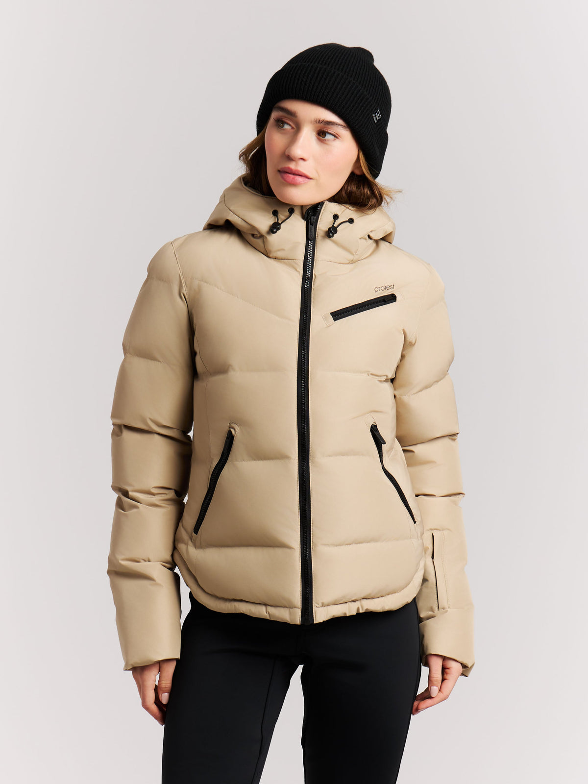 Protest Women's Lucid Puffer Snow Jacket - Bamboo Beige