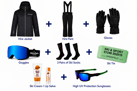Essentials Pack + Ski Suit Hire (Collection Only)